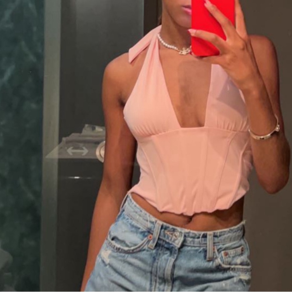 Pink halter top